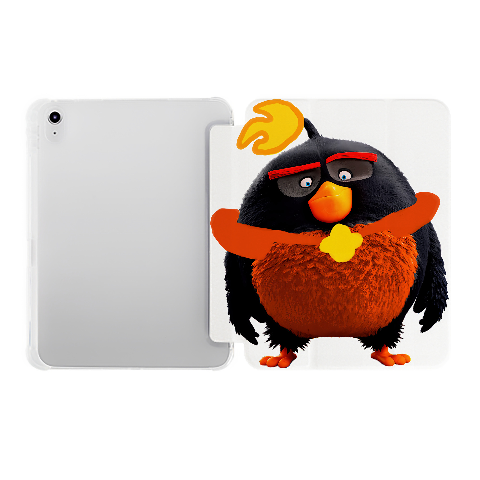 （画像用） Angry Birds アングリーバード IPad ケース ペン収納付き 三つ折りスタンド PUレザー×シリコン 対応機種9.5/10.5/10.9インチ